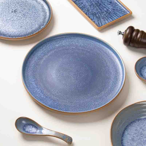 Commercial porcelain dinner plate manufactured for hotel dining