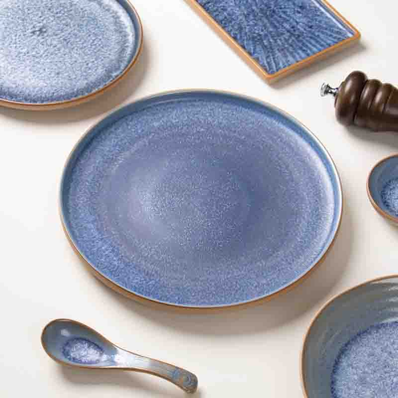 Commercial porcelain dinner plate manufactured for hotel dining