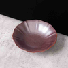Brown porcelain dinner plate with reactive glaze finish