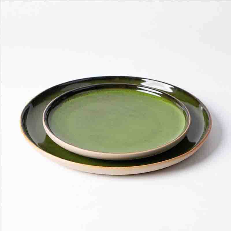 Wholesale green porcelain plate for hotel restaurant service