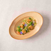 Oval porcelain serving plate for hotel catering presentation