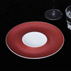 Red porcelain serving plate for catering and banquet