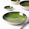 Green porcelain tableware bulk restaurant dinner plate for commercial dining