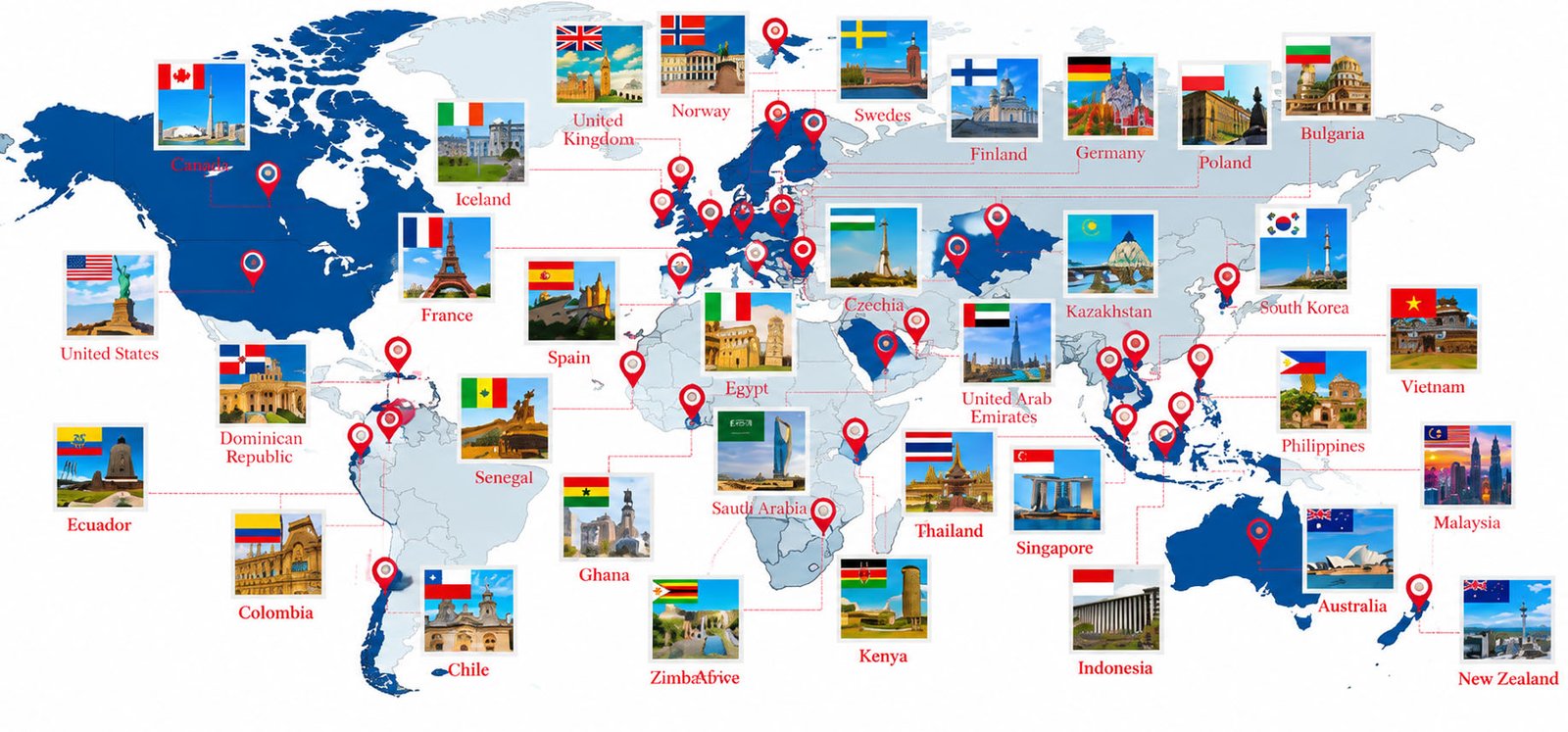 ROLLIN'S MAIN EXPORT COUNTRIES MAP