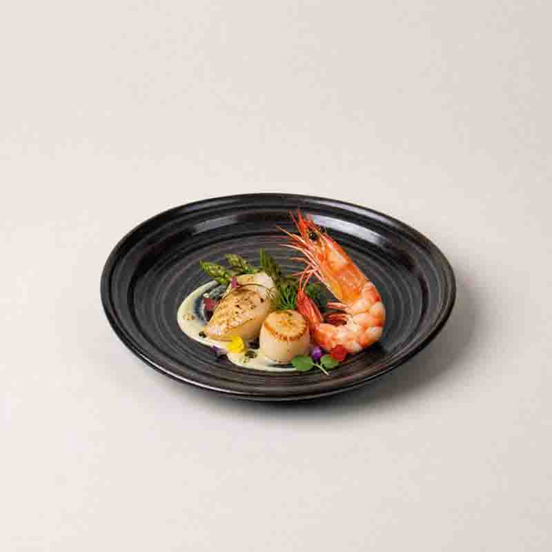 Commercial porcelain plate designed for hotel restaurant and catering use