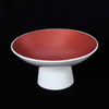 Red glazed porcelain plate with durable commercial finish
